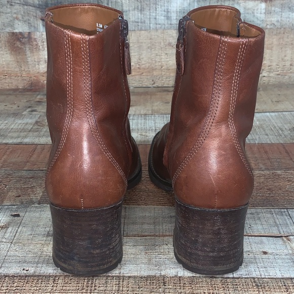 Timberland Alyse Brown Leather Chunk Heel Square Toe Boot - Picture 5 of 8